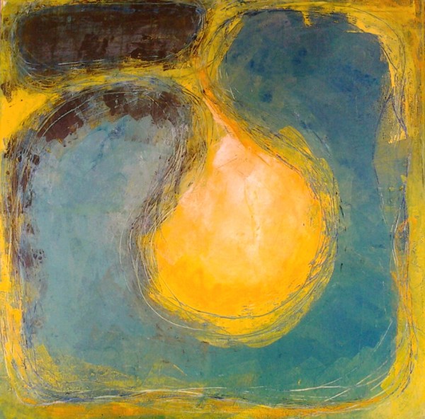 seeding  oil and wax 80cm sq canvas